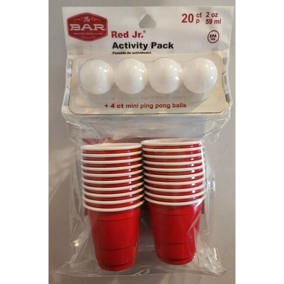 The BAR Brand Mini Beer Pong Set Adorable Drinking Game 4ct. Mini Balls And Cups - Picture 1 of 2